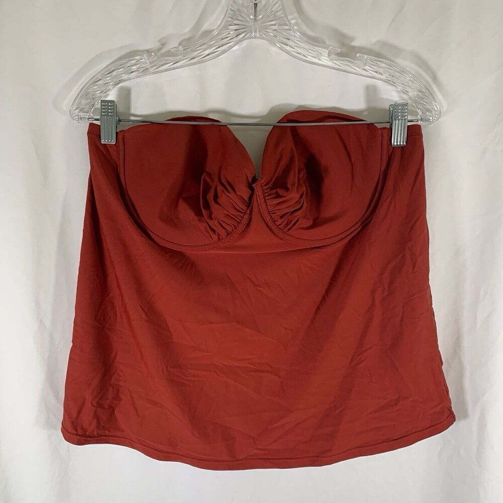 J. Crew Swim Top Women's 14 Brown Padded Pullover Lightweight Underwired